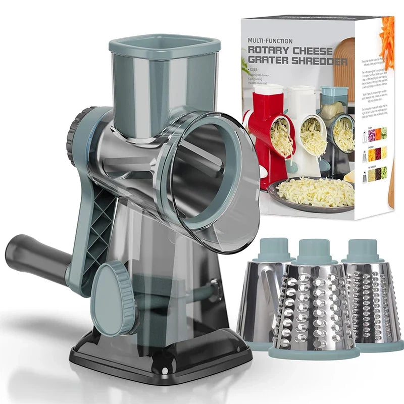 TriGrate 3-in-1 Manual Cheese Grater & Vegetable Slicer