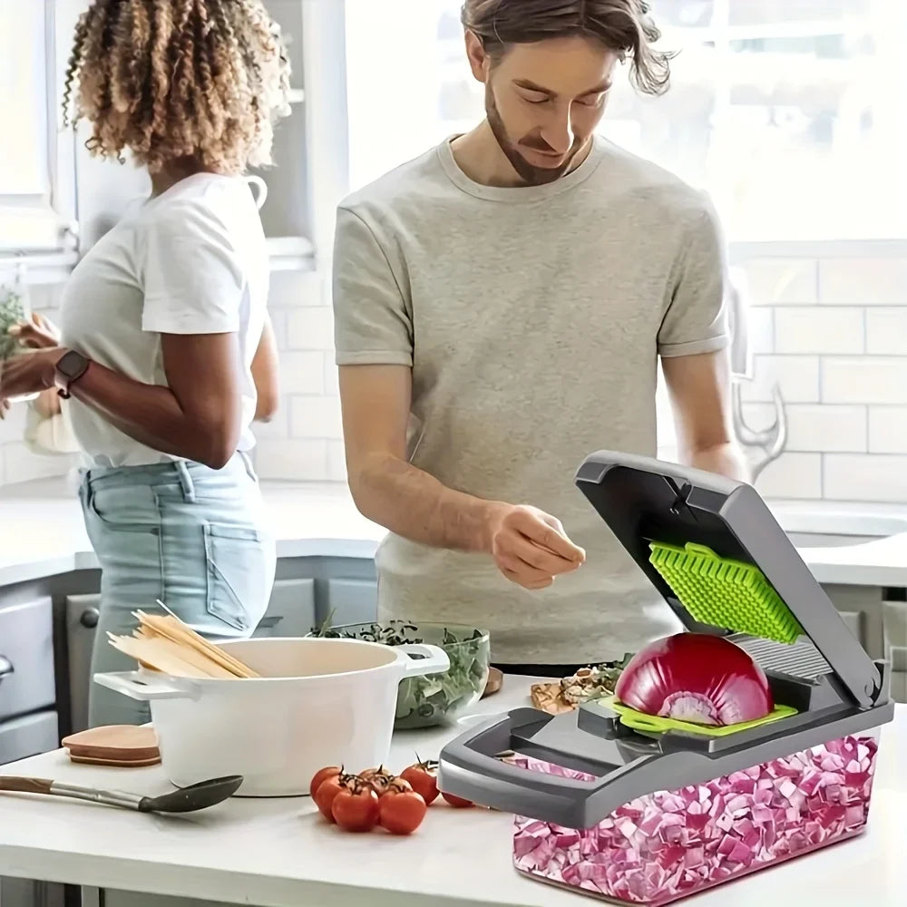 VersaChop 16-in-1 Manual Vegetable Prep Tool with 8 Blades