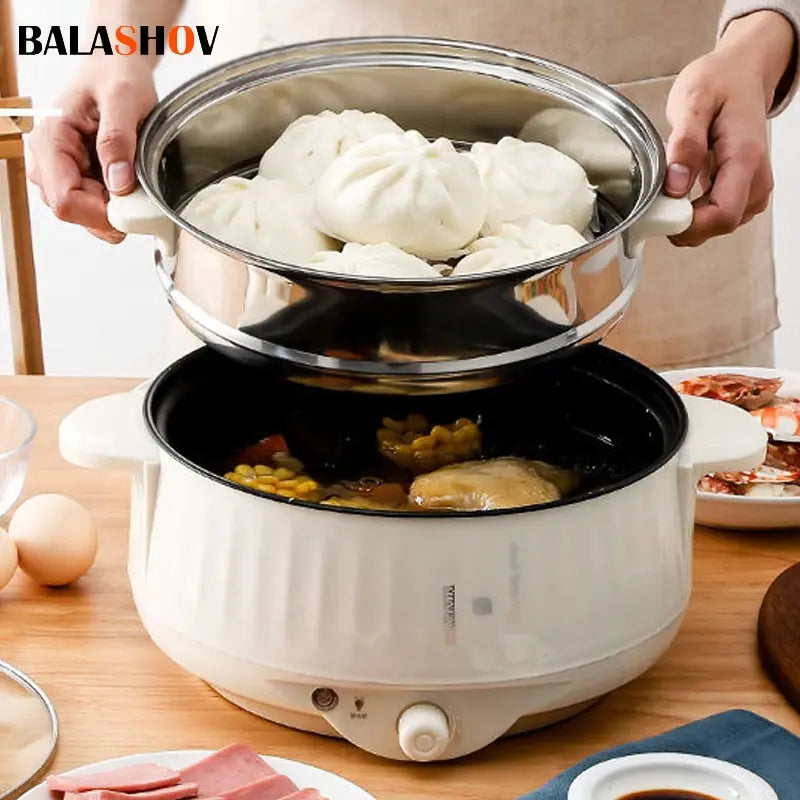 SwiftCook Compact Electric Steamer & Hot Pot for Quick Meals