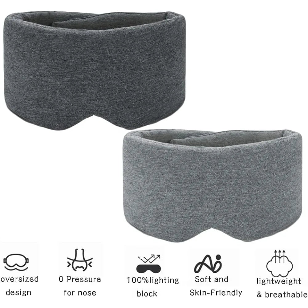 DreamEase Cotton Sleep Mask – Adjustable Light Blocking Eye Cover for Travel and Relaxation