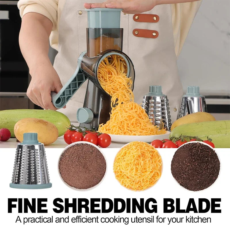 TriGrate 3-in-1 Manual Cheese Grater & Vegetable Slicer