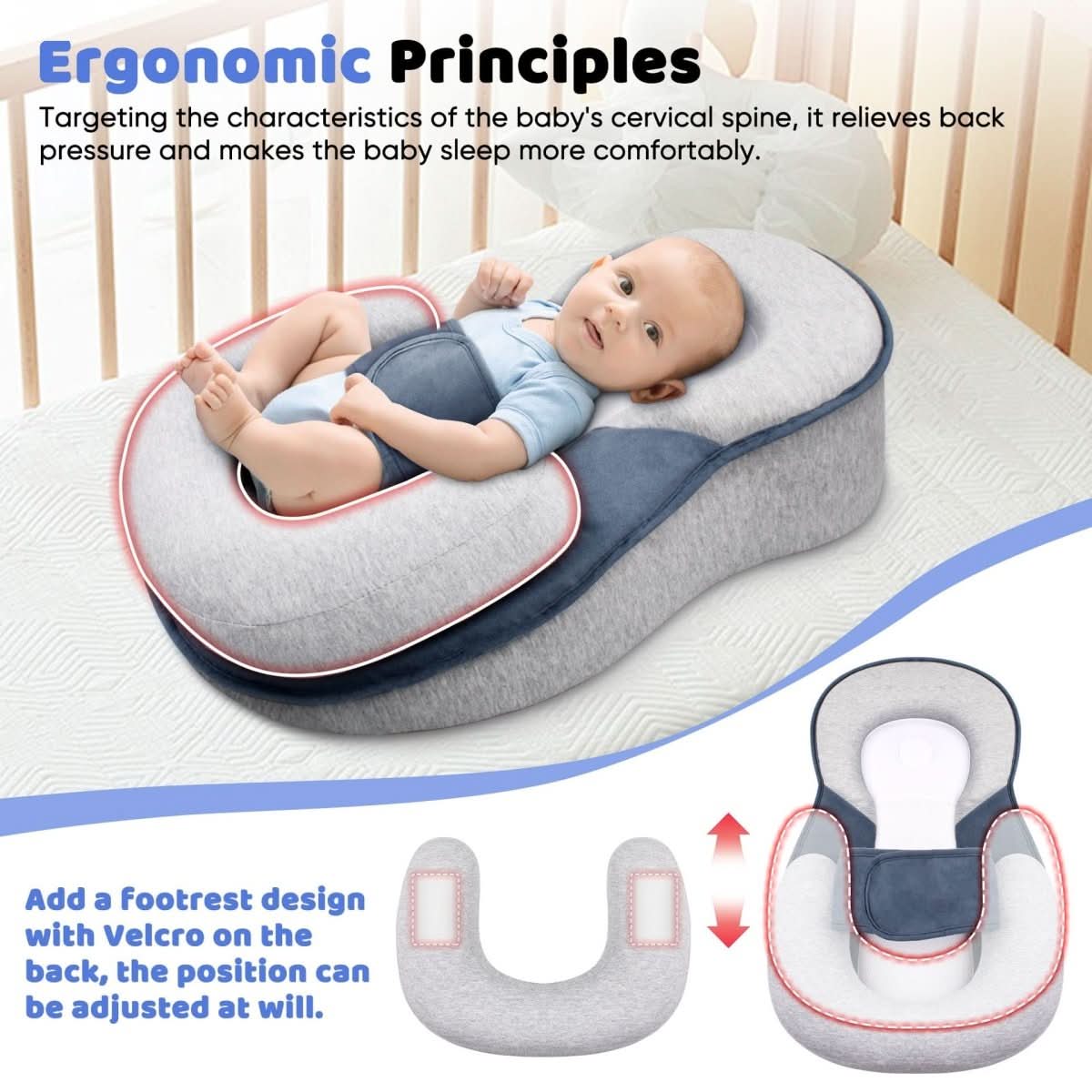 CozyCuddle – Ergonomic Baby Head Support Cushion