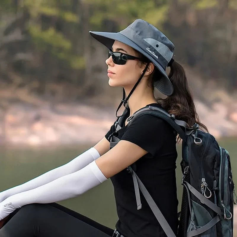 SunGuardia - Women's Stylish Sun Hat with Ponytail Slot
