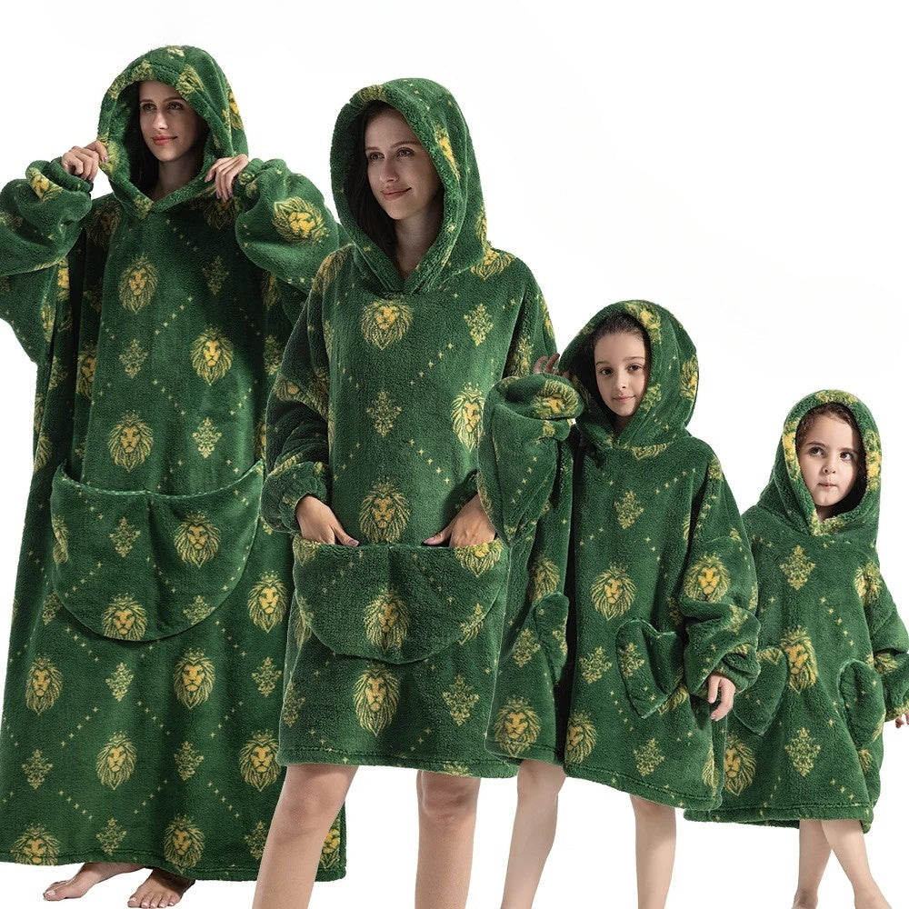Cozy Halloween Blanket Hoodie – Pumpkin-Themed Wearable Throw