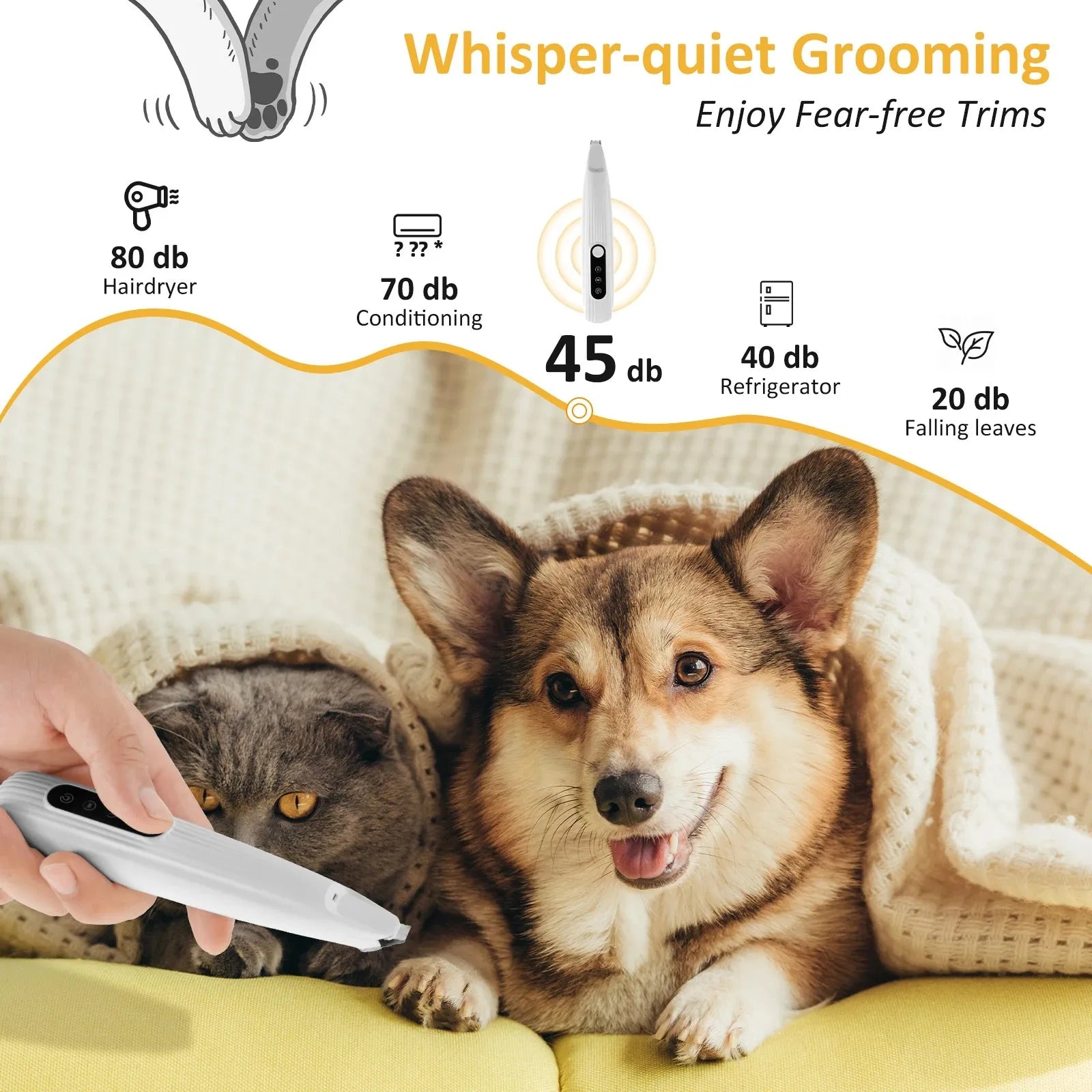 PawPerfect LED Pet Trimmer – Cordless, Quiet & Waterproof Grooming Tool