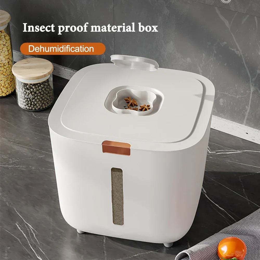 Airtight Rice Storage Container 5–10kg with Measuring Cup – Moisture & Insect Proof
