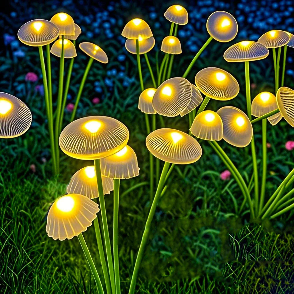 Whimsical Solar Garden Light Duo with 6 Dancing Caps