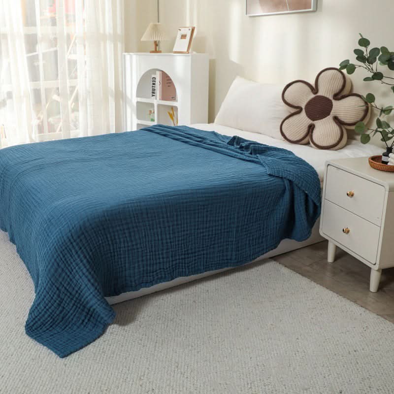 SereneWeave – Lightweight Cotton Muslin Throw for Cozy Spaces