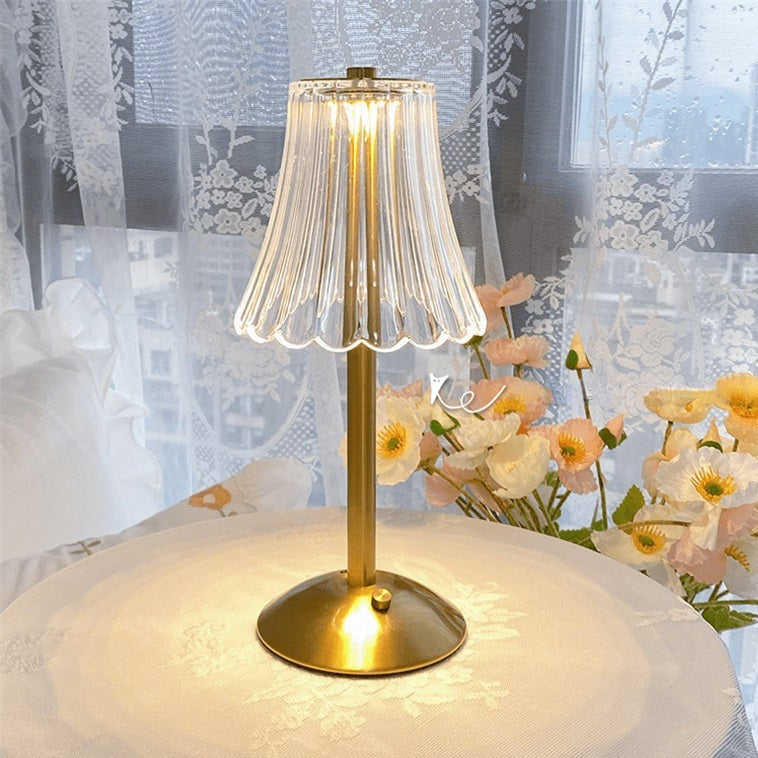 Aurora Luxe Golden Crystal Lamp for Elegant Home Lighting