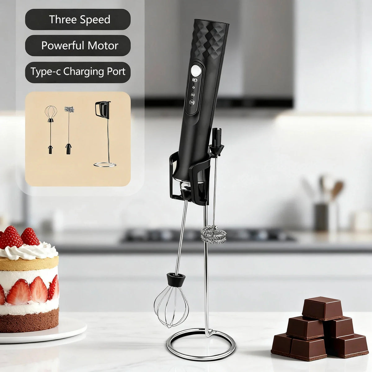 WhiskWave Rechargeable Milk Frother | Effortless Foam for Lattes & More