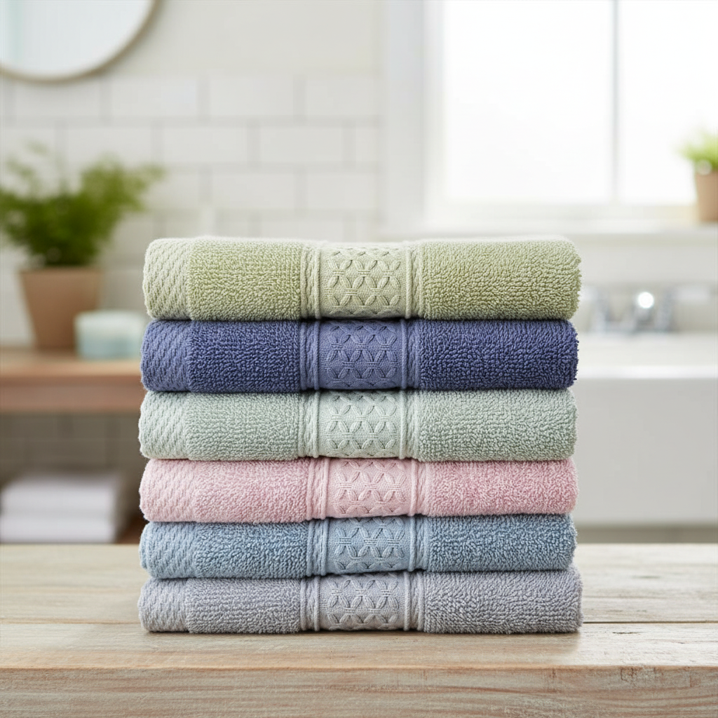 Set of Six Towels - Includes Washcloths