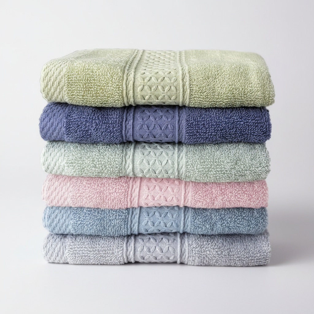 Set of Six Towels - Includes Washcloths