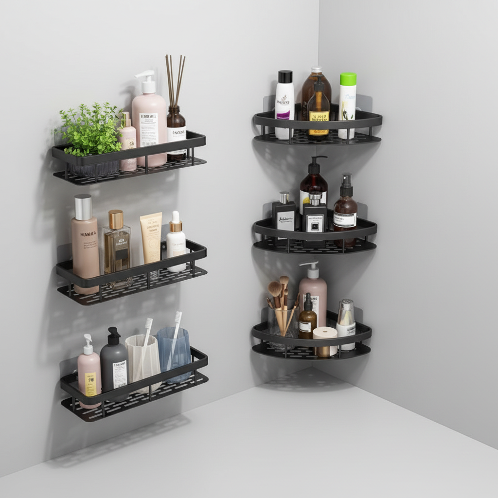 Adhesive Bathroom Storage Shelf