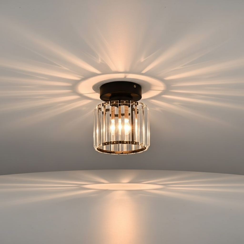 Crystal Semi-Flush Mount Ceiling Light Fixture