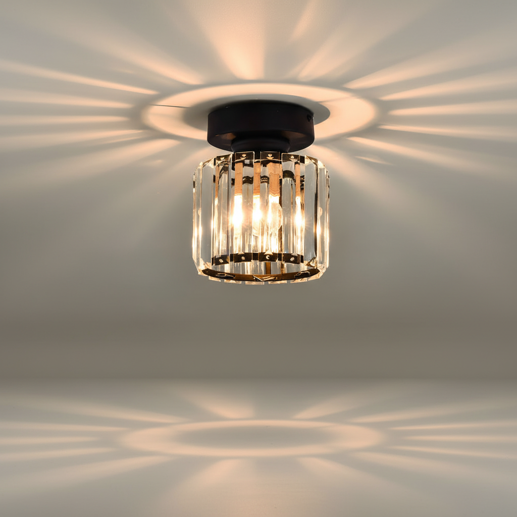 Crystal Semi-Flush Mount Ceiling Light Fixture