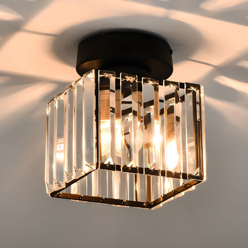 Crystal Semi-Flush Mount Ceiling Light Fixture