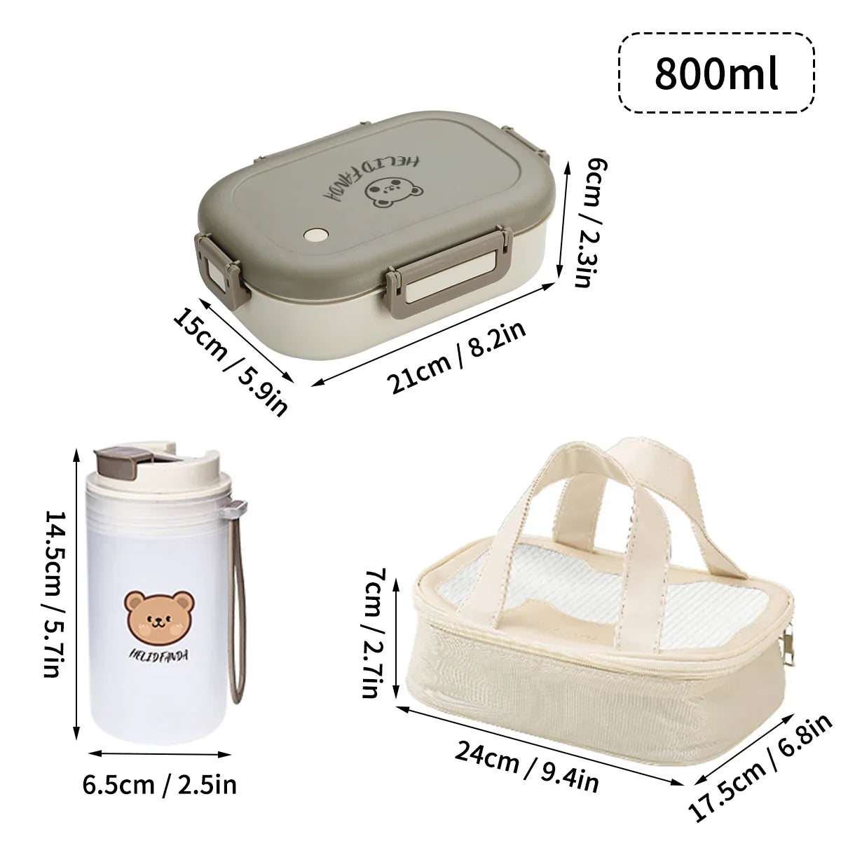 SmartLunch Organizer – 800ml, Three-Section Leak-Resistant Container