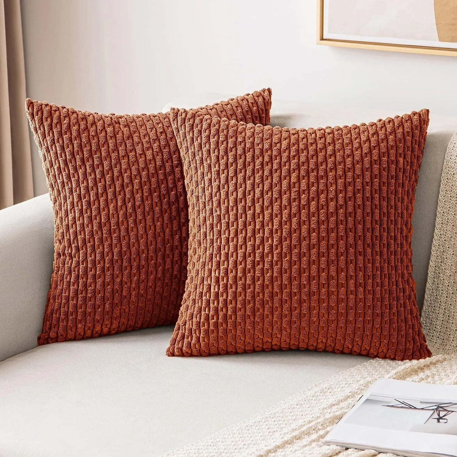 Bohemian Style Corduroy Pillow Covers