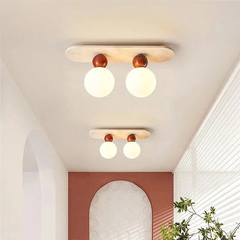 AuraGlow – Elegant Travertine-Style Ceiling Fixture for Modern Spaces