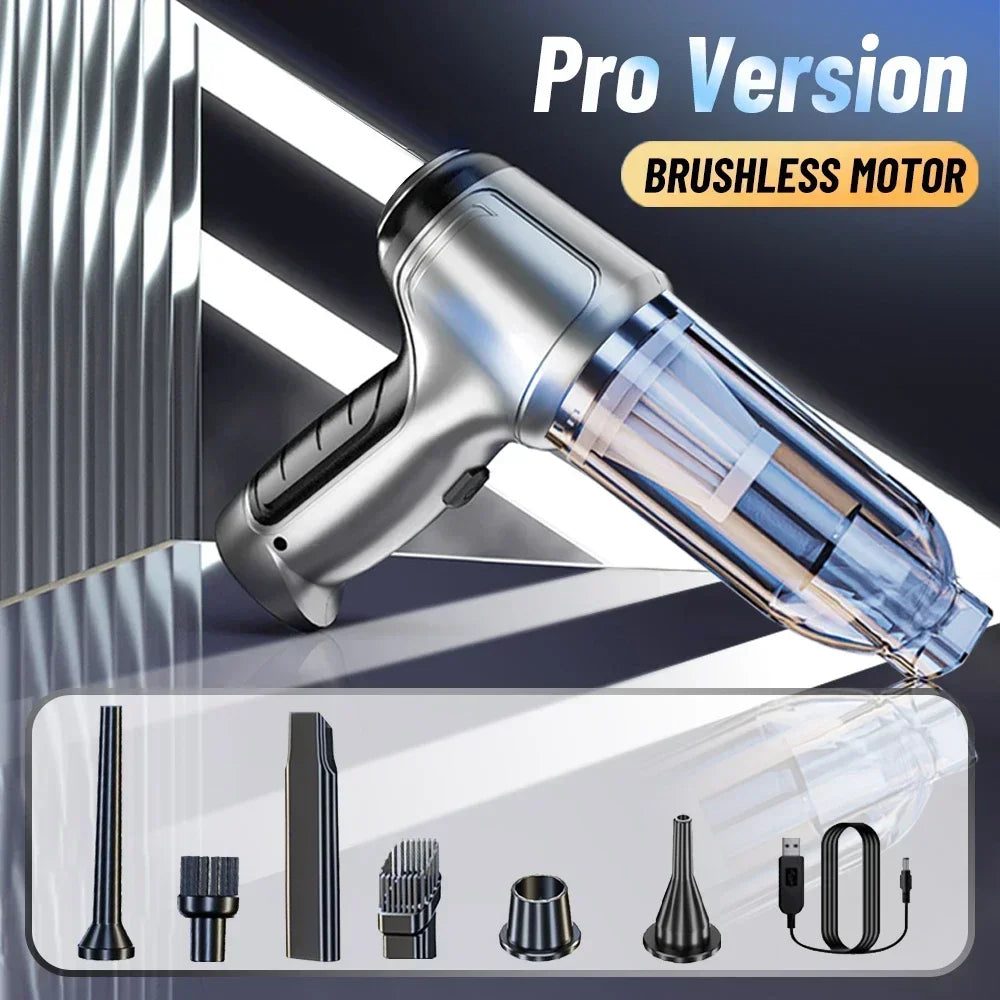 SwiftClean 95000Pa Portable Cordless Car Vacuum – Lightweight Handheld Cleaner for Home and Vehicle