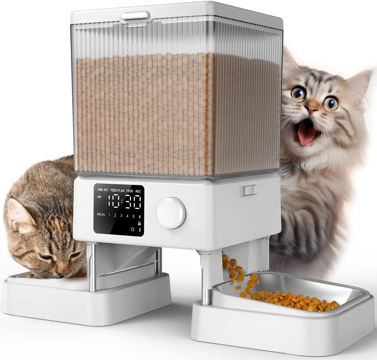 PetEase Smart Food Dispenser – 5L Dual Bowl Feeder for Cats and Dogs