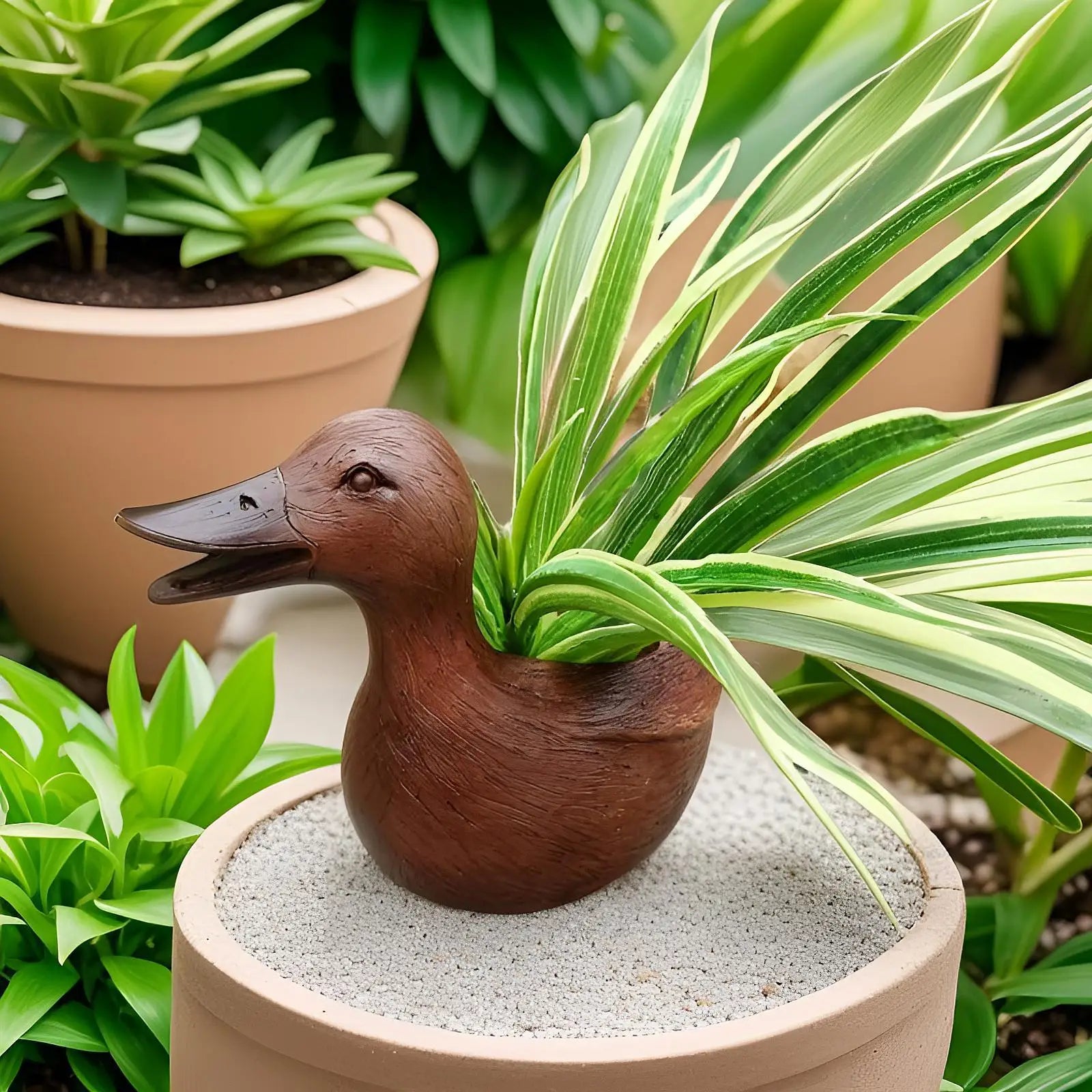 Flowerpot Duck Sculpture – Quirky Planter Design