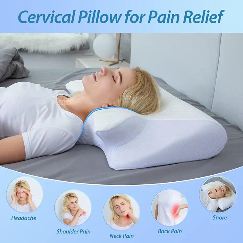 Ergonomic Contour Design Cervical Pillow – 2-in-1 Memory Foam