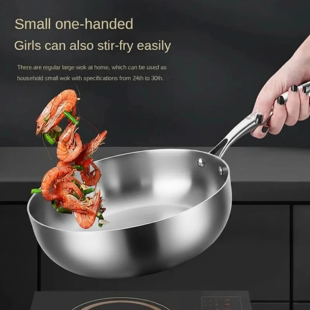 BoldChef – Deep Stainless Steel Frying Pan for Everyday Cooking