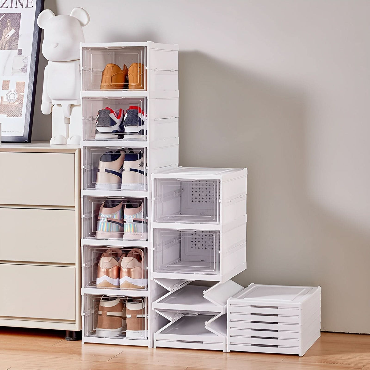 ClarityBox – Space-Efficient Shoe Organizer for Stylish Homes