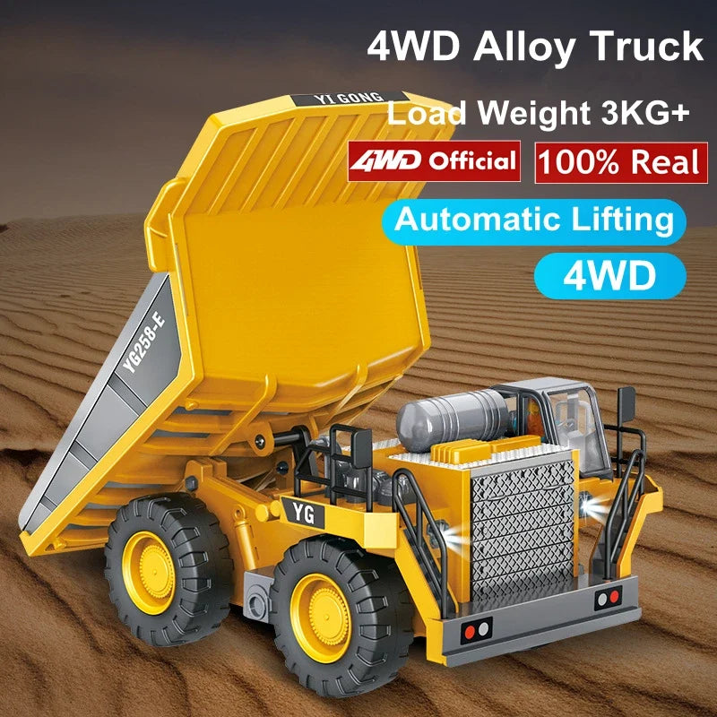 Alloy 4WD Remote-Controlled Excavator & Dump Truck Set