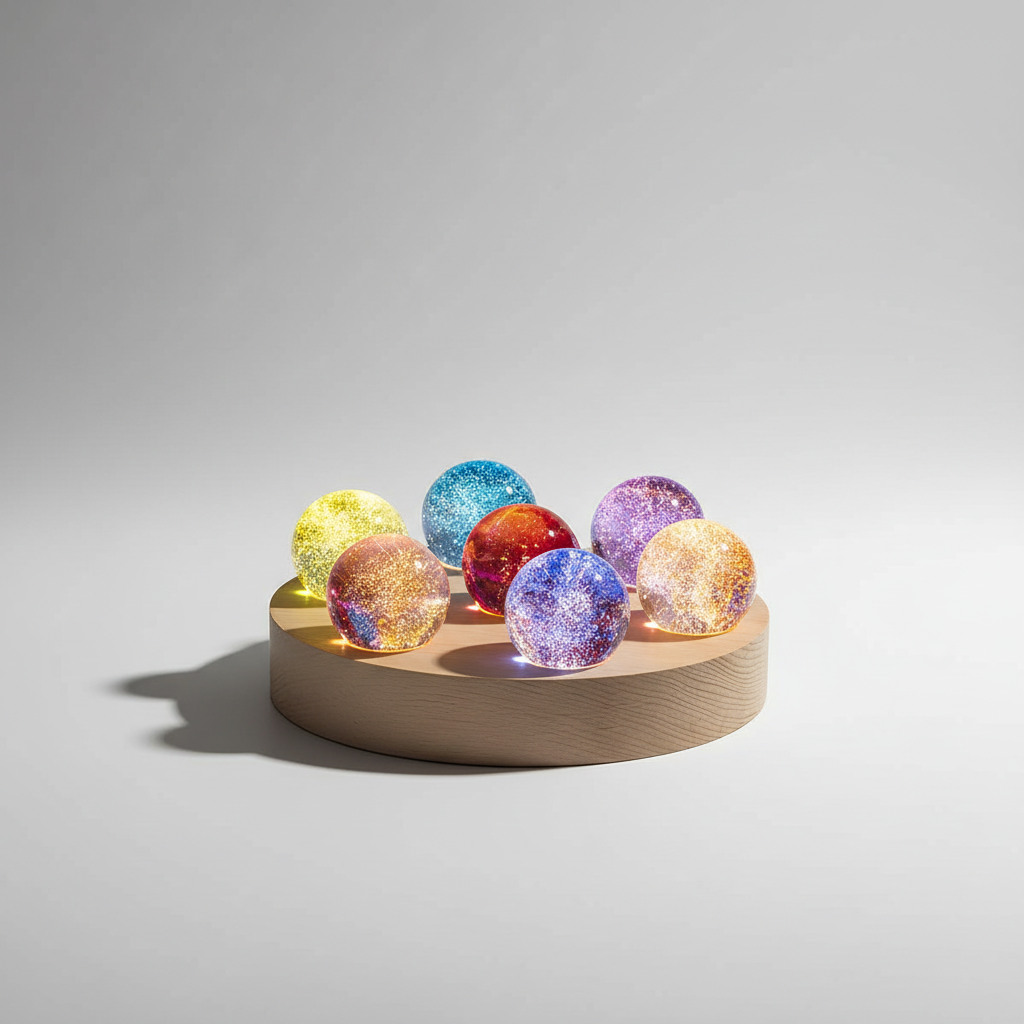 Crystal Ball Light Set with Seven Pieces - Aurasphere