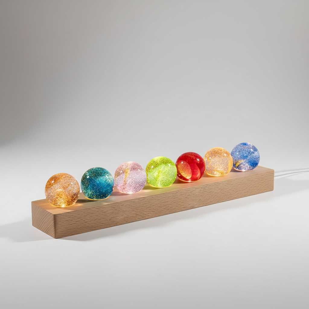 Crystal Ball Light Set with Seven Pieces - Aurasphere