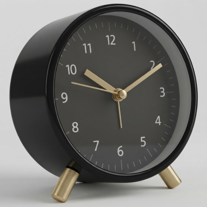 Whispering Time Compact Alarm Clock with Quartz Precision