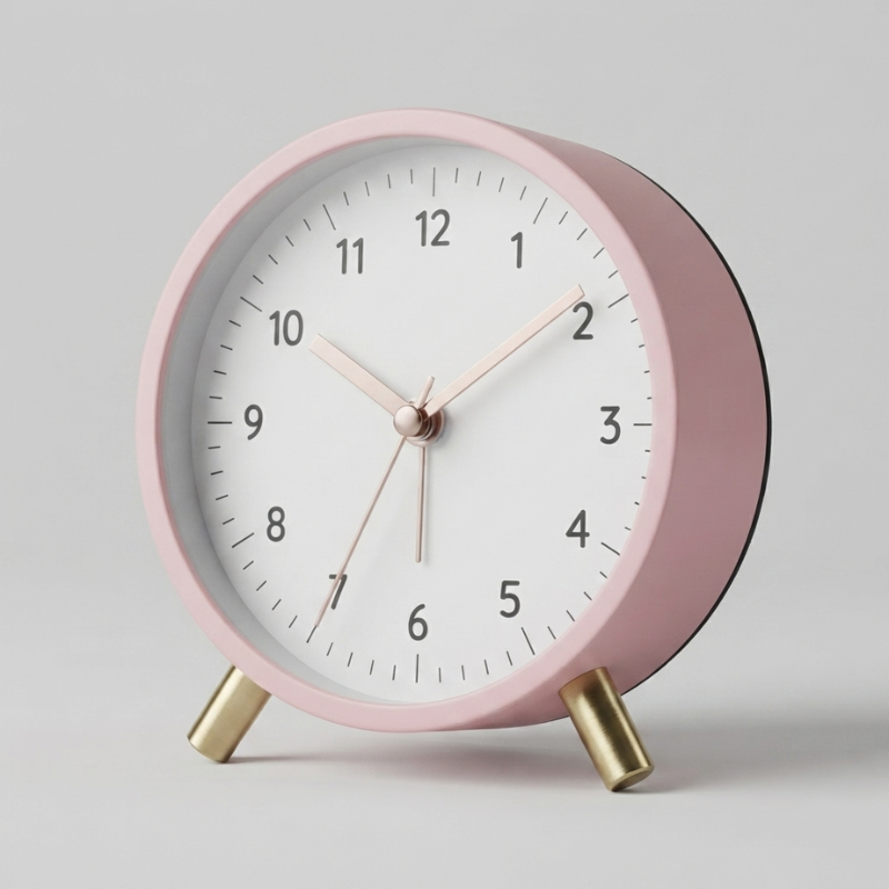 Whispering Time Compact Alarm Clock with Quartz Precision