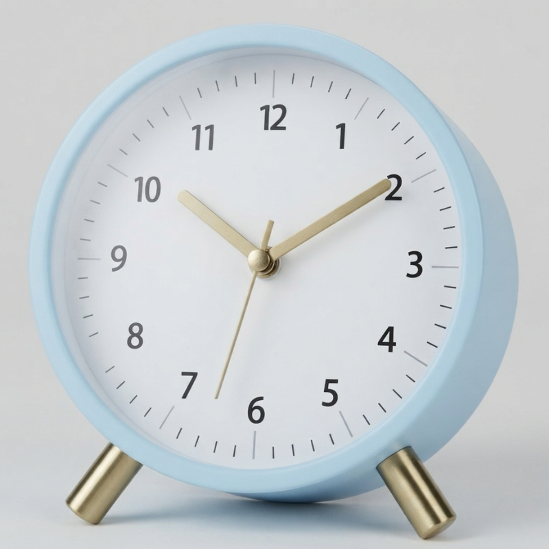 Whispering Time Compact Alarm Clock with Quartz Precision
