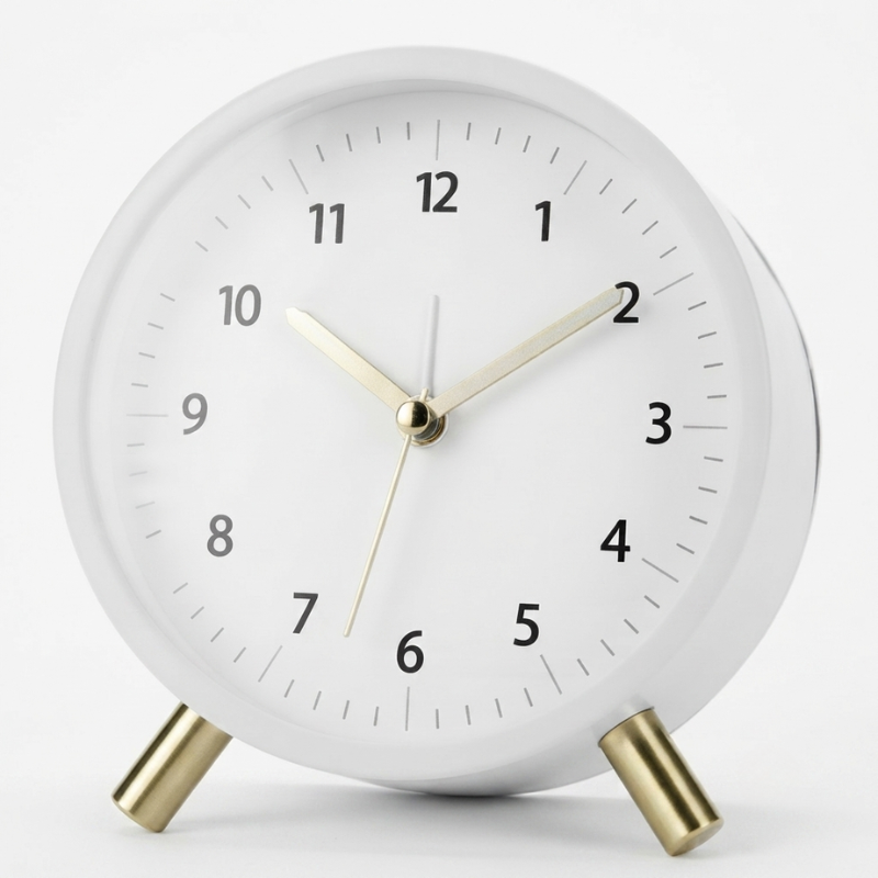 Whispering Time Compact Alarm Clock with Quartz Precision