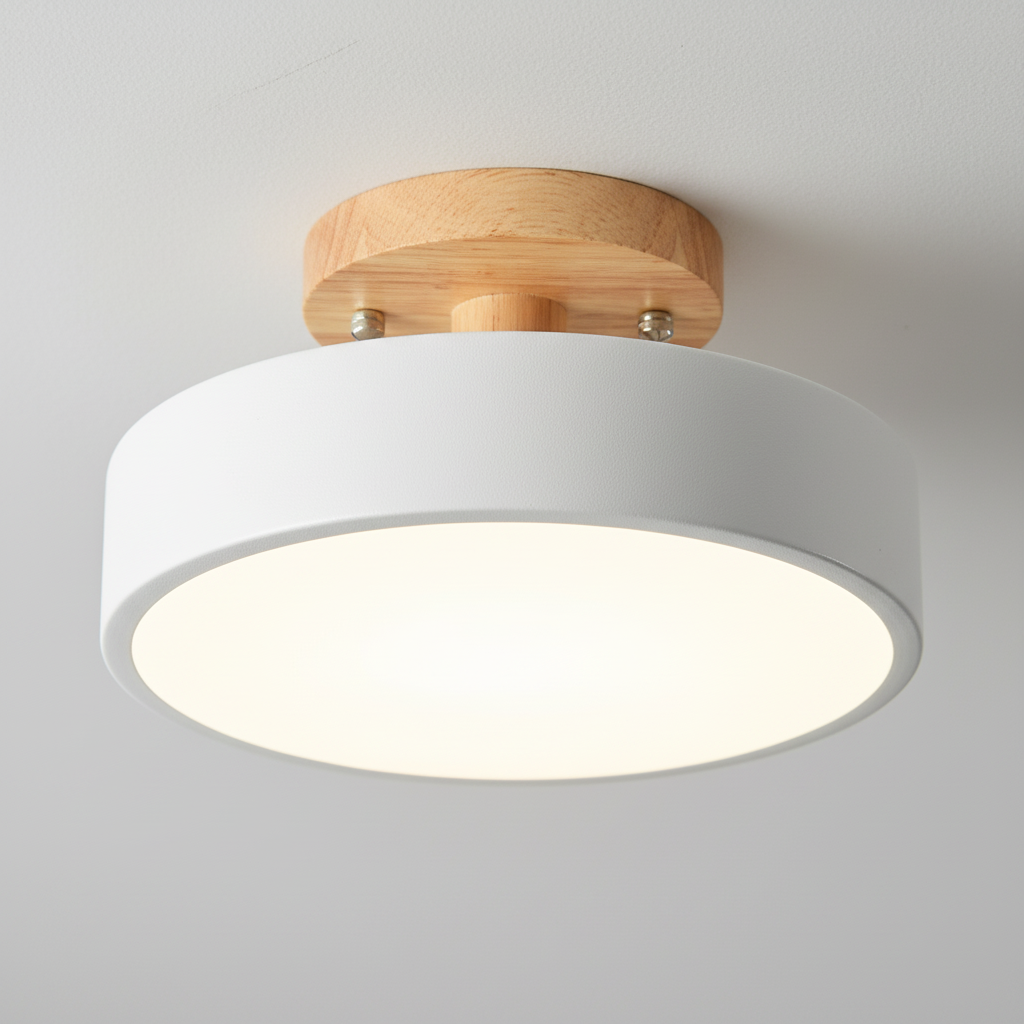 Round Light Fixture in Scandinavian Minimalist Design