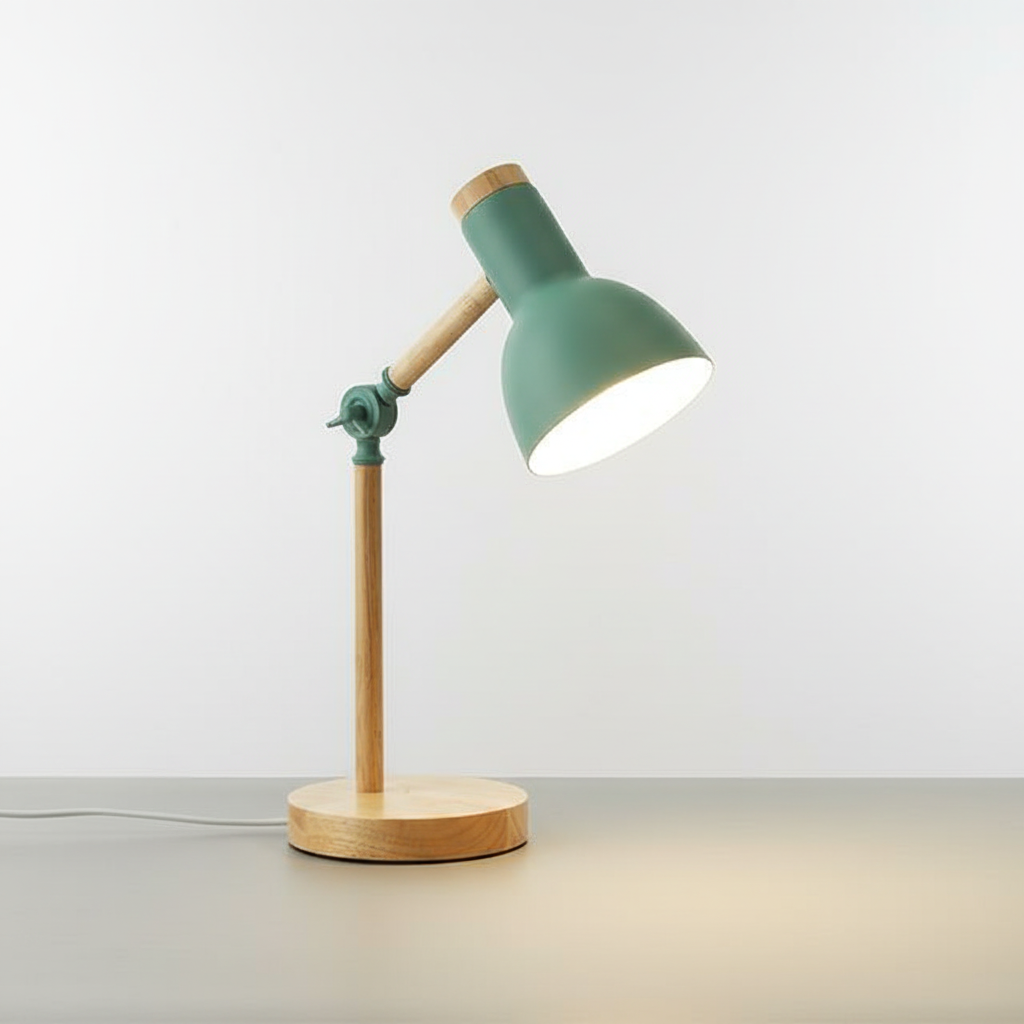 Wood and Metal Scandinavian Style Table Lamp
