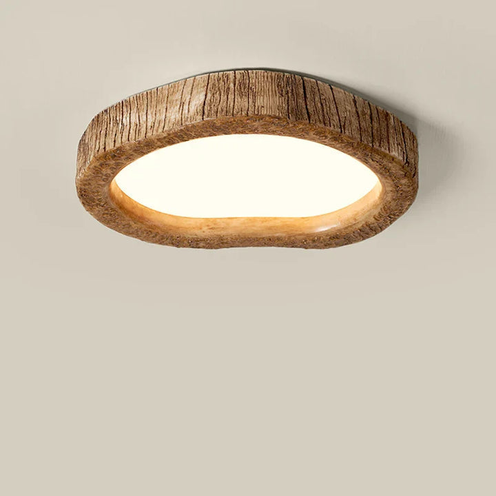 Wood-Effect LED Ceiling Light in Rustic Style