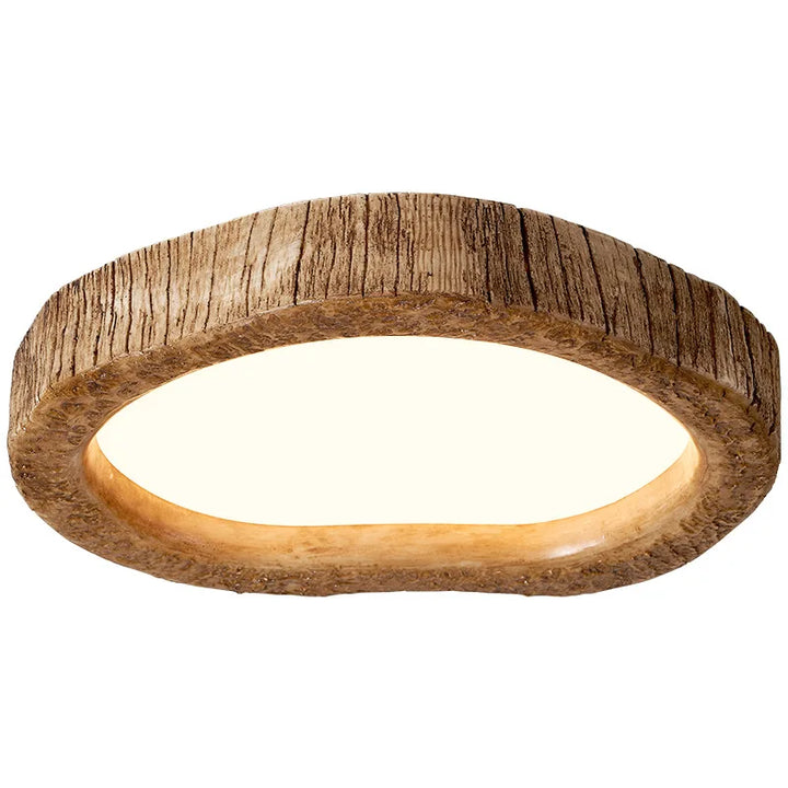 Wood-Effect LED Ceiling Light in Rustic Style