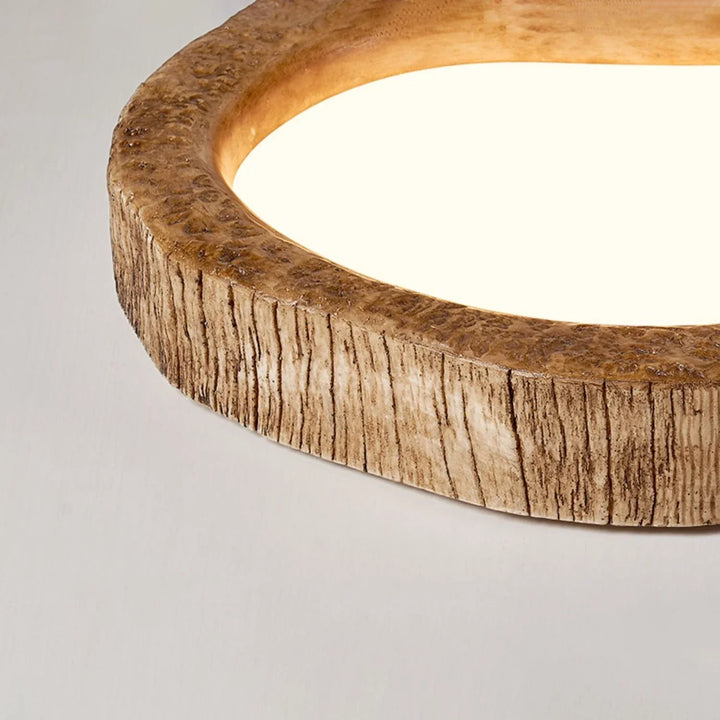 Wood-Effect LED Ceiling Light in Rustic Style