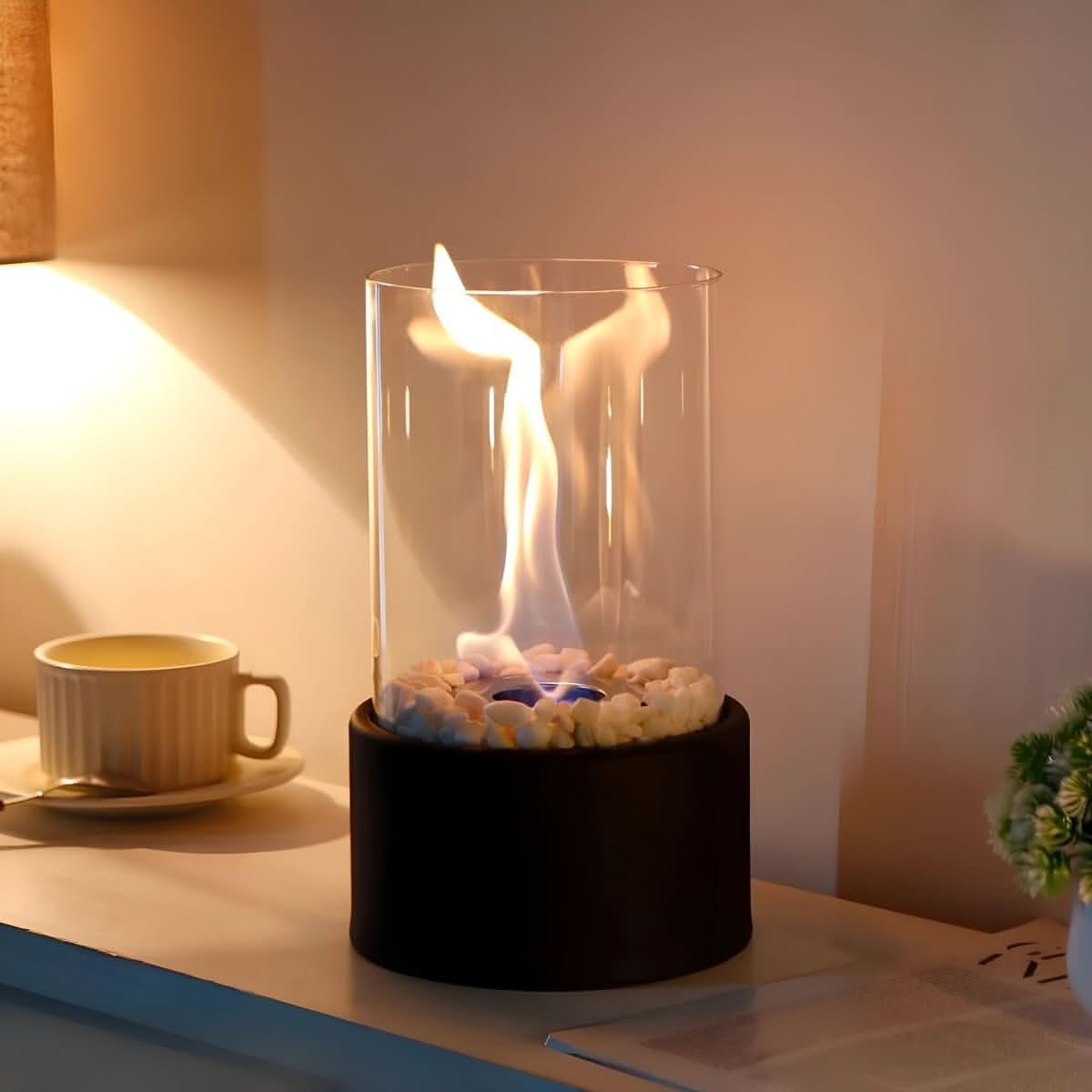 EcoGlow - Compact Bioethanol Fireplace for Clean, Stylish Flames