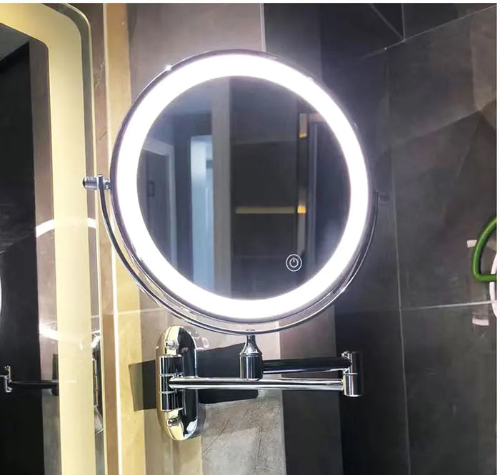 Illuminated Magnifying Mirror with Customizable Lighting