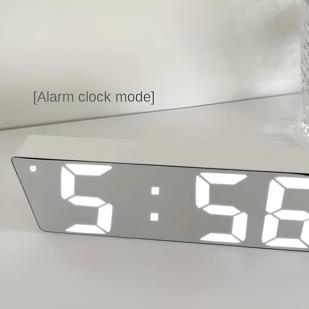 Modern LED Mirror Alarm Clock with Customizable Snooze Feature