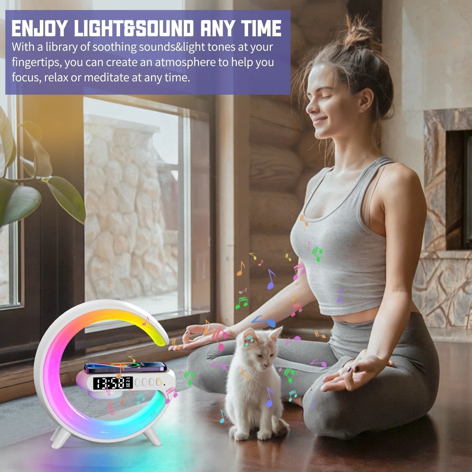 Versatile Digital Wake-Up Clock with Wireless Charging & Audio