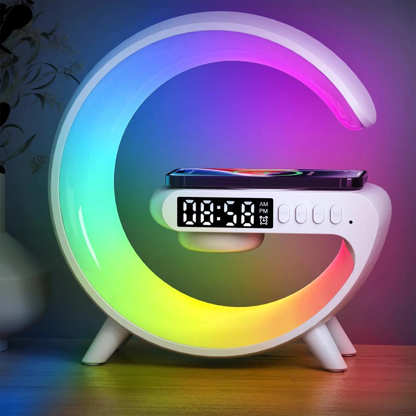 Versatile Digital Wake-Up Clock with Wireless Charging & Audio