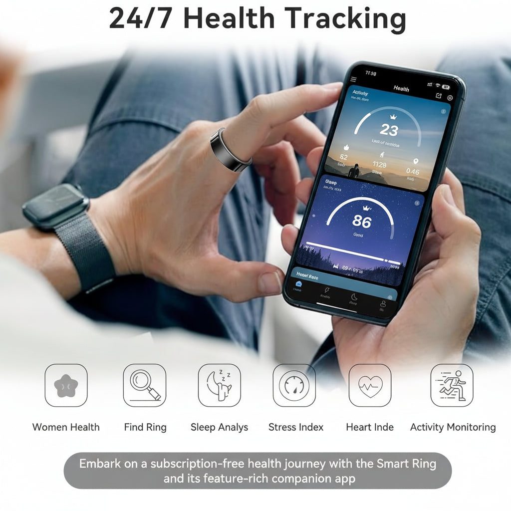 Wellness Tracker Ring | Sleep Monitor & Waterproof Fitness Device