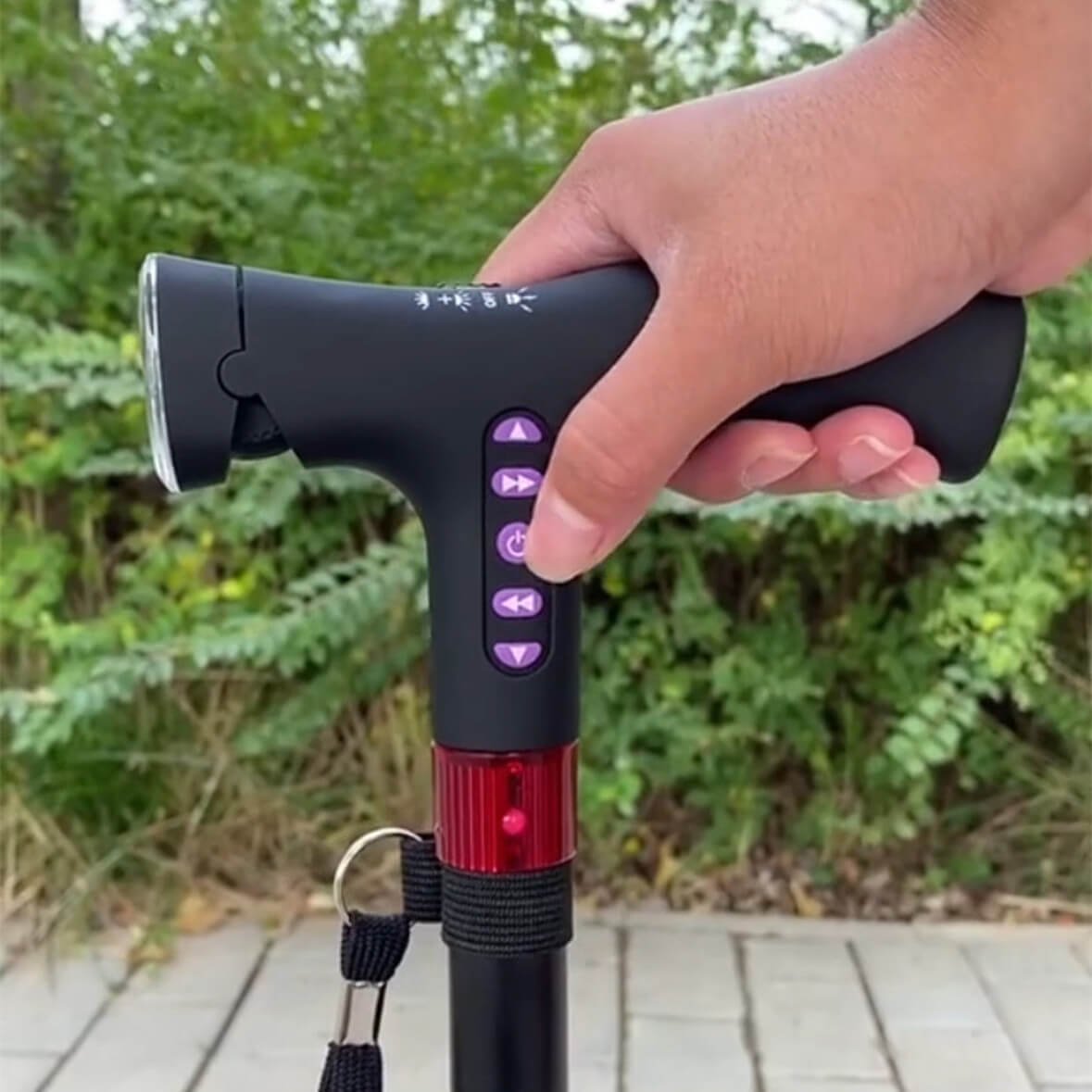 Safety-First Walking Stick | Adjustable Height with Fall Alert & LED Light