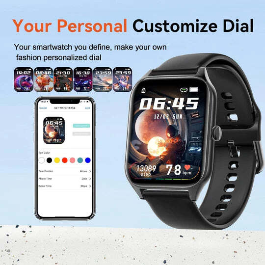 HealthSync Smartwatch | Blood Glucose Monitor & Bluetooth Calls