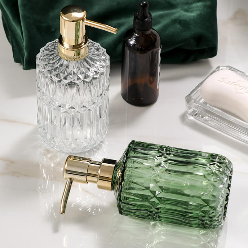 Elegant Glass Soap Dispenser with Manual Pump